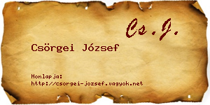 Csörgei József névjegykártya